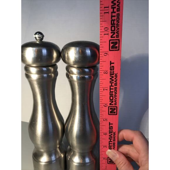 Olde Thompson Carbon Steel Salt & Pepper Shakers Stainless Steel 9.5"H - Picture 6 of 6